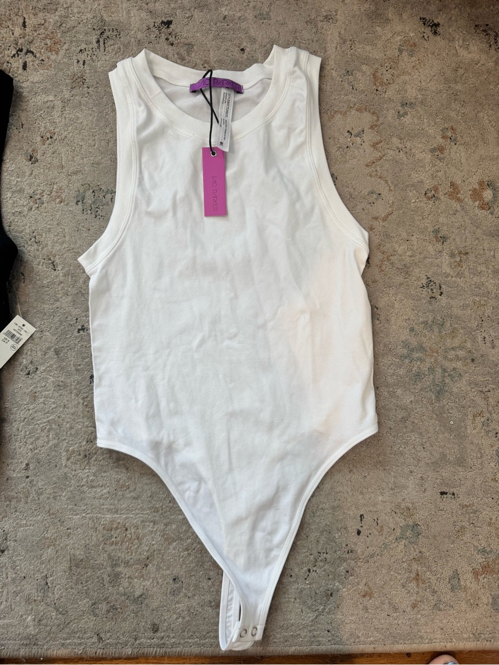 J&C Parker White Tank-Style One-Piece Bodysuit